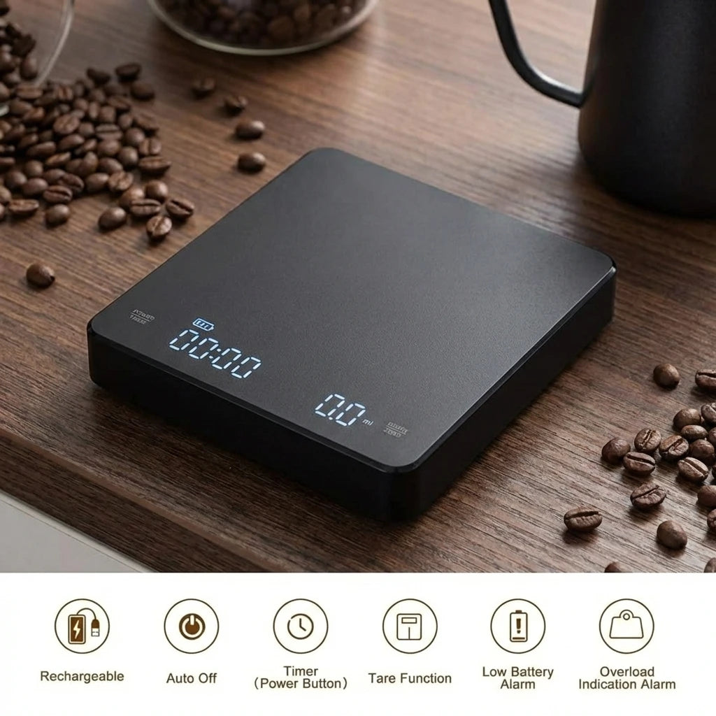 PerfectMeasures Pro Kitchen Scale with Built-In Timer — 3kg / 0.1g Precision