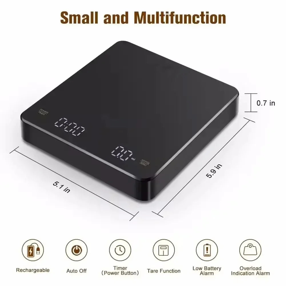PerfectMeasures Pro Kitchen Scale with Built-In Timer — 3kg / 0.1g Precision