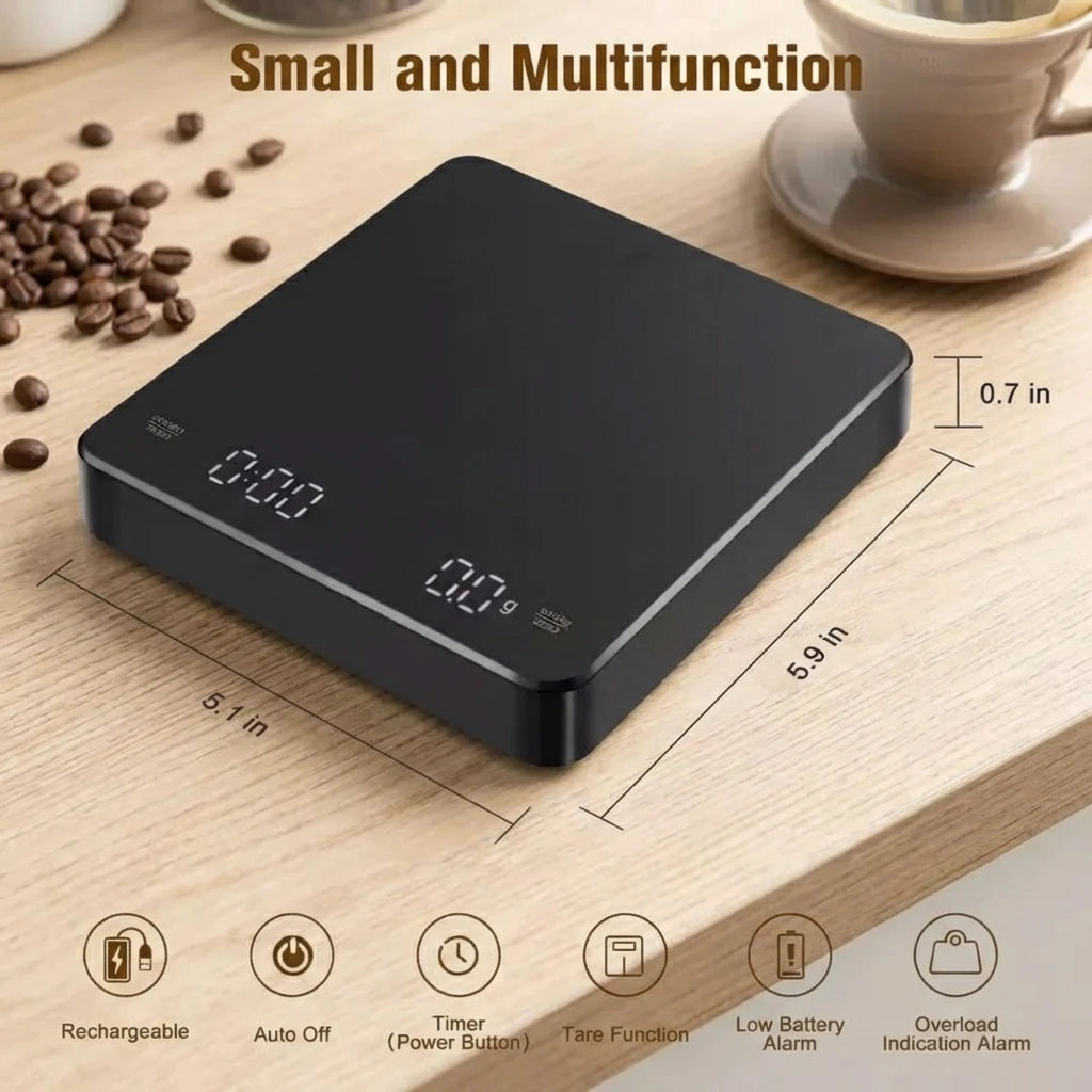 PerfectMeasures Pro Kitchen Scale with Built-In Timer — 3kg / 0.1g Precision