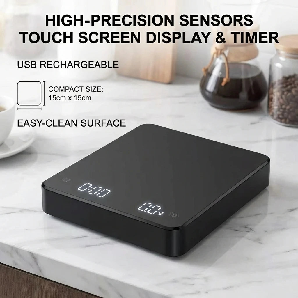PerfectMeasures Pro Kitchen Scale with Built-In Timer — 3kg / 0.1g Precision